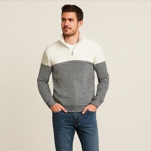 Projek Raw textured neck snap button pull over long sleeve sweater Size XL